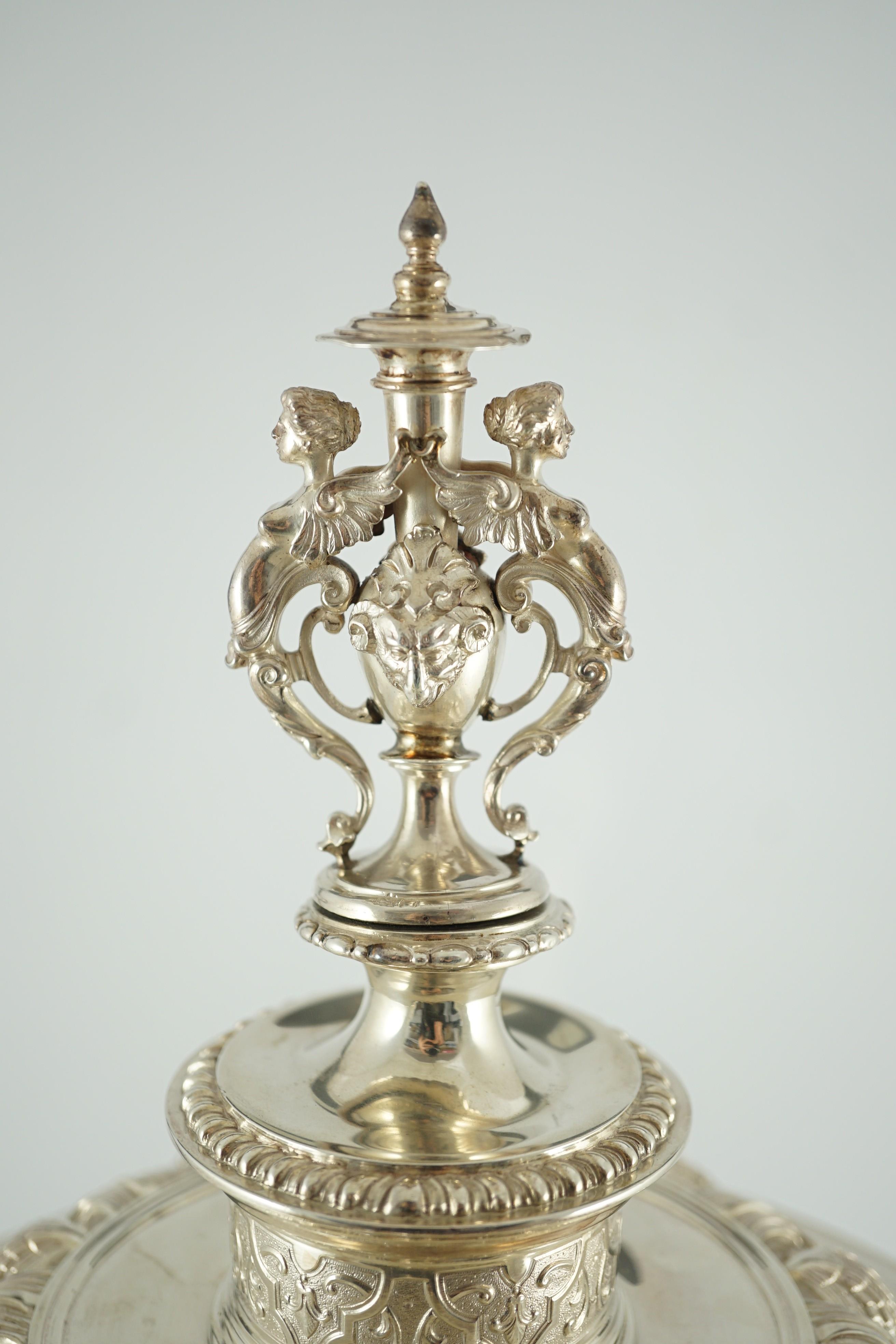 A good Edwardian silver tall chalice cup and cover, by Garrard & Co (Sebastian Garrard)